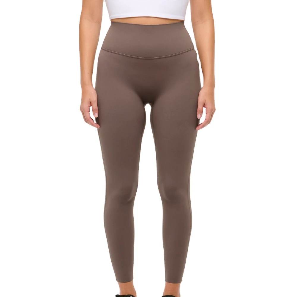 Custom Logo Simple Women High Waist Tummy Control Yoga Leggings Eco-Friendly Breathable Girls Outwork Gym Training Solid Pockets