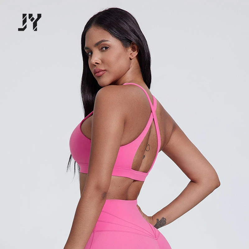 Joyyoung Wholesale Outside Running Underwear Soft Compression Supportive Quick Dry High Neck Fitness Yoga Sports Bra for Women