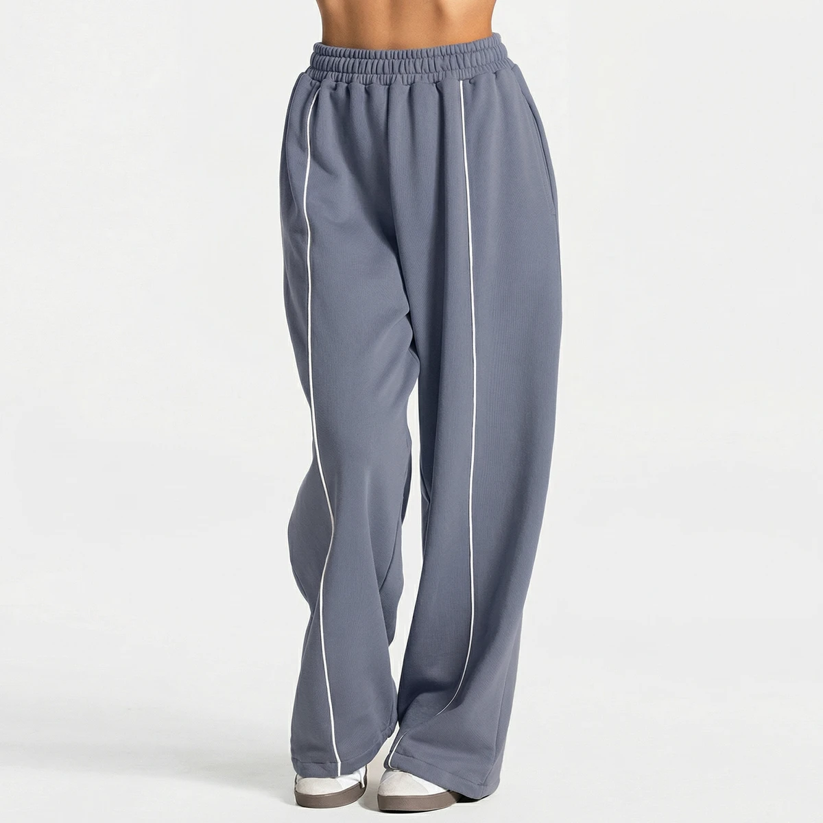 Loose for Yoga Pants Tummy Control Full Length for Color Blocking Fashion Comfortable Casual Straight Wide Leg Elastic High