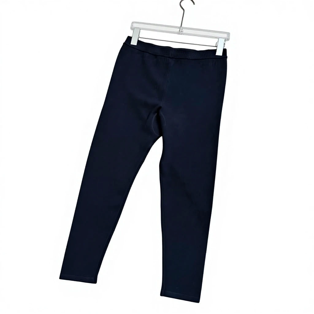 Nylon/Cotton Women's Autumn Solid Bodybuilding Pants Slim-Fit Elastic Waist Thick Knitted