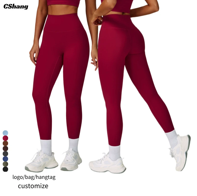 Women's Solid Breathable Quick-Drying Sportswear Long Leg Yoga Pants Gym Fitness Soft Stretch Workout Leggings