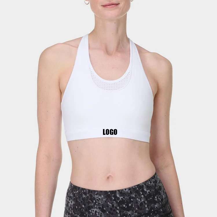 OEM Custom Four-Way Stretch Sweat-Wicking Light Weight Breathable Quick Drying High Support Fitness Yoga Sports Bra for Women
