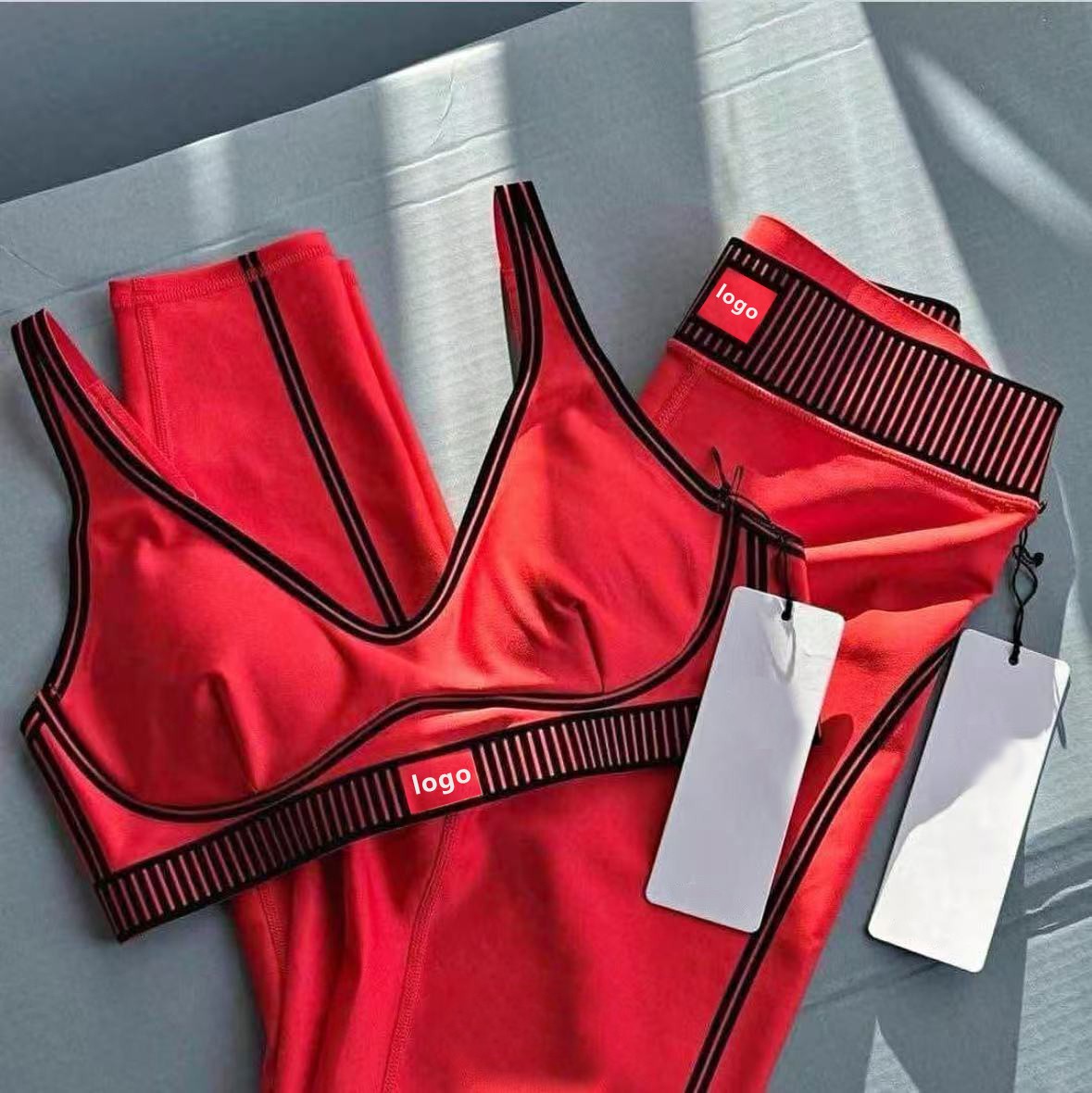 New Reversible Plus Size 2-Piece Fitness Bra Pants Set Custom High Quality Designer Sporty Woman Yoga & Sports Running