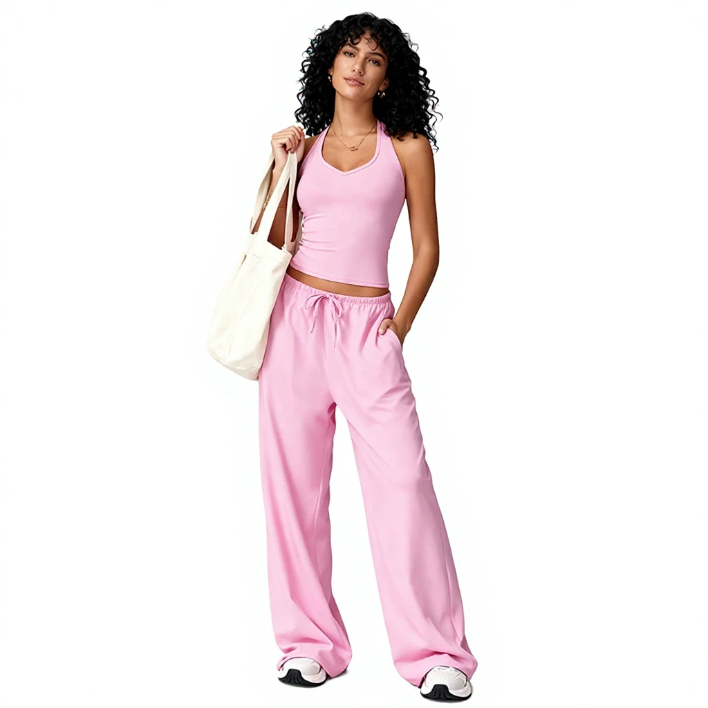 Women's Solid 2-Piece Yoga Suit Set Spandex/Polyester Quick-Dry Sportswear for Fitness & Running