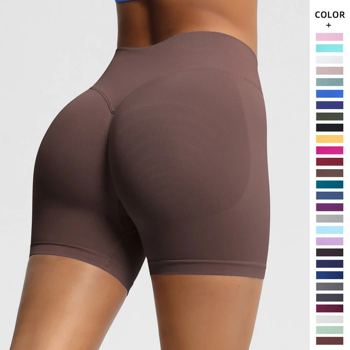 Women Seamless High Waisted Yoga Shorts Scrunch Butt Booty Lifting Gym Workout Fitness Yoga Pants