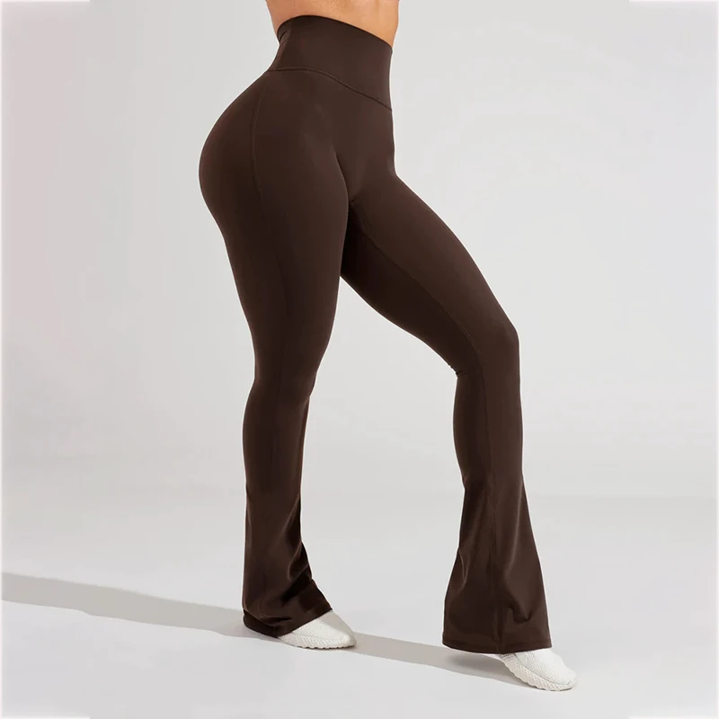 Custom Yoga Pants Plus Size Buttery Soft Scrunch Butt High Waist Wide Leg Polyester Spandex Workout Fitness Flare Yoga Leggings