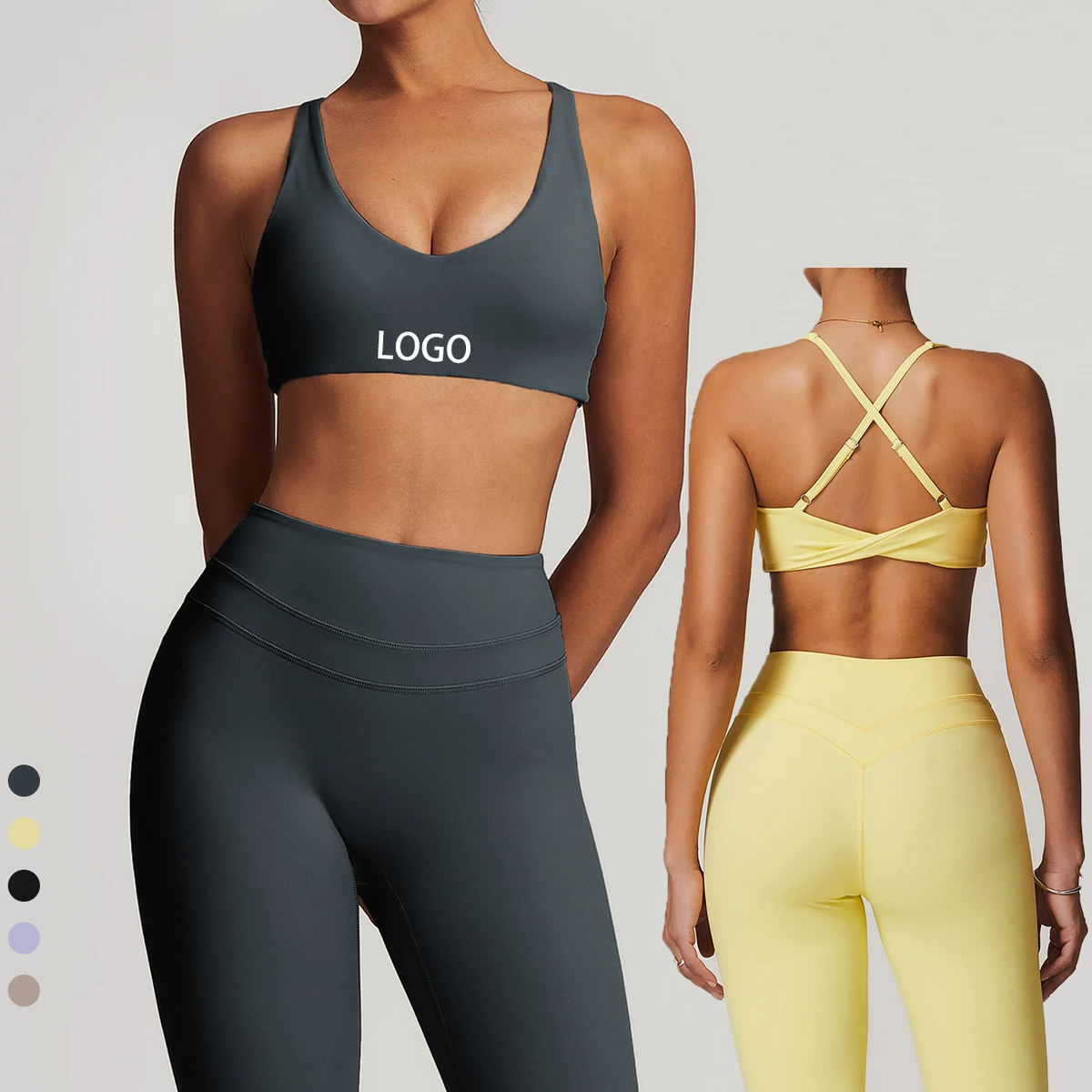 Hot Wholesale Sexy Custom Yoga Bra Fitness Tank Top Running Adjustable Strap Twist Sports Bra Shaping Sports Bra for Women