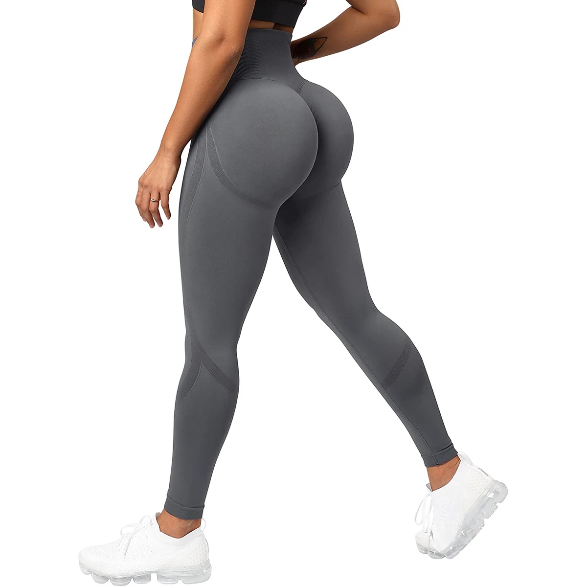 Seamless Solid High Waist Leggings | Women's Butt-Lifting Yoga Gym Tights-Breathable Eco-Friendly Quick Dry Tummy Control Pants