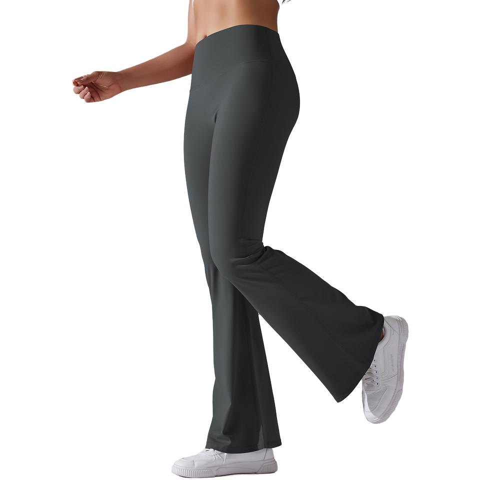 Women High Waist Bell Bottom Yoga Pants | Solid Bootcut Flare Workout Leggings Full Length Anti-UV Four-Way Stretch