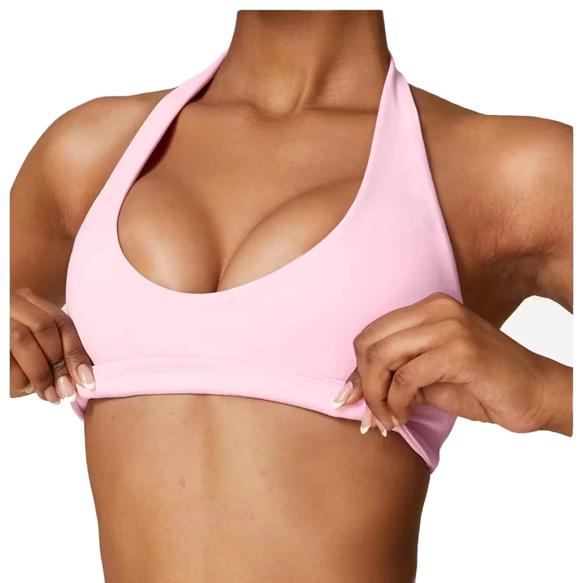 Custom Halter U Neck Summer Sexy Running Shockproof Beautiful Back Yoga Compression Fitness Top High Support Women Sports Bra
