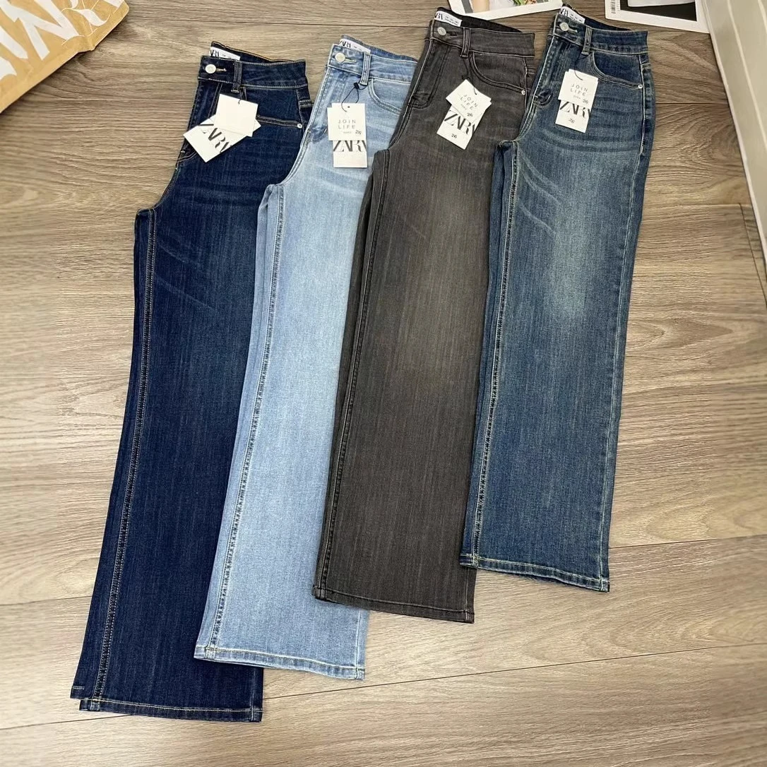 Women's High Quality Loose Casual Denim Straight-leg Cargo Jeans Spring Season Factory Spot Wholesale