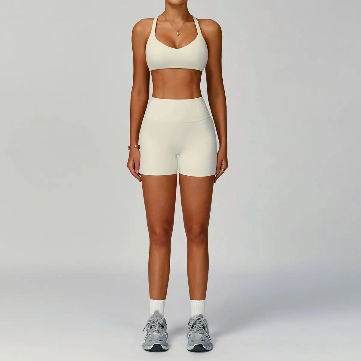 Eco-Friendly Recycled Sports Set Women Tight Hollow-Out Backless Yoga Wear Sports Outdoor Running Workout Tracksuit