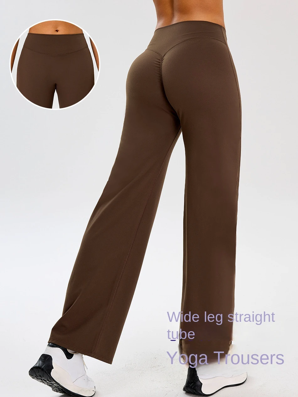 TM0274 New Women's High Waist Straight Wide Leg for Sports Trousers Color Blocking Tummy Control Leggings for Yoga