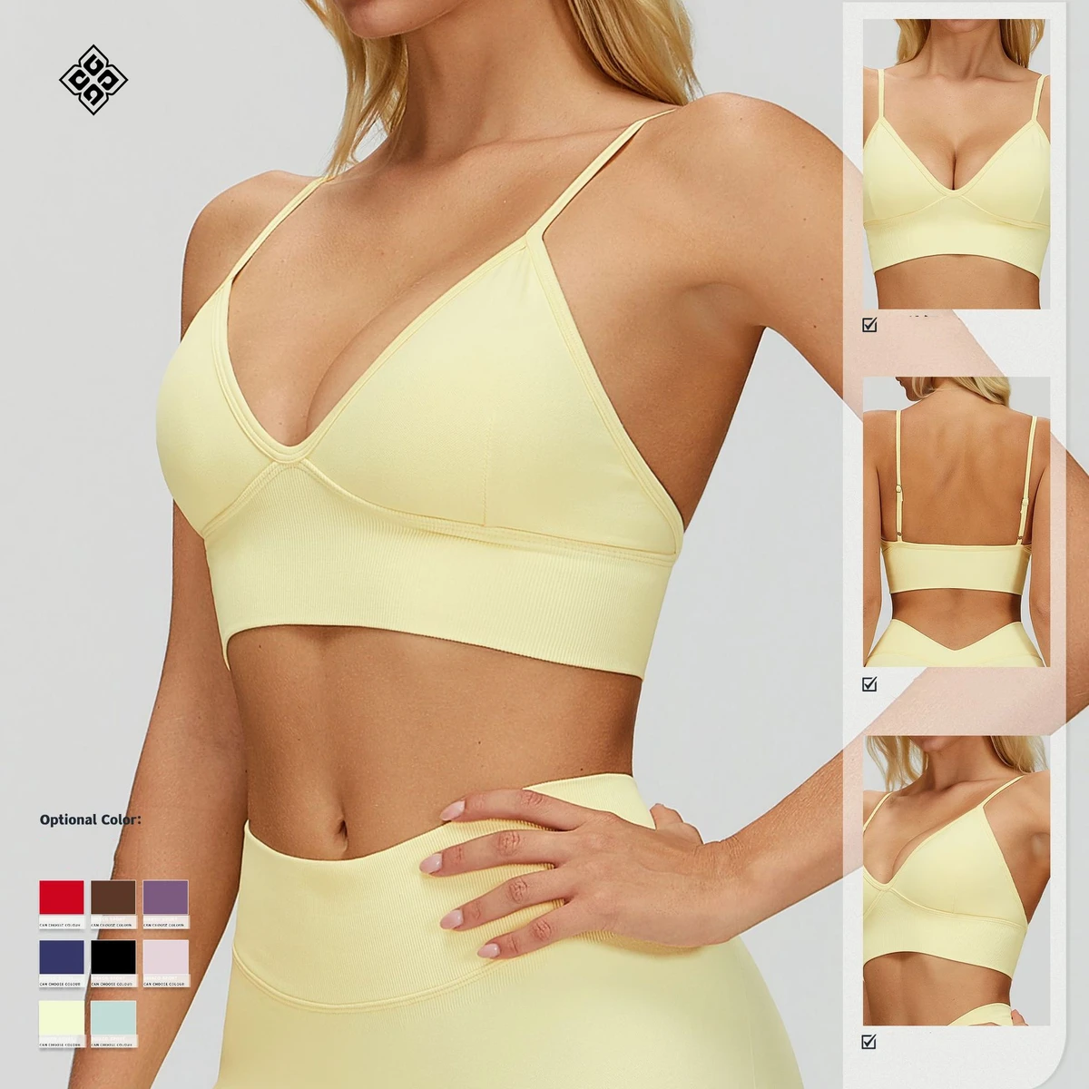 Double Shoulder Strap Seamless Yoga Bra Beautiful Back Quick-drying Sports Top Worn Over Running Fitness and Yoga Wear