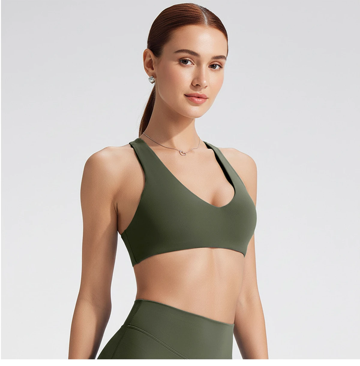 New Arrivals Sexy Nude High Strength Running Fitness Sports Bra I-shaped Yoga Bra Shockproof Solid Color Elastic Women's Gym Bra