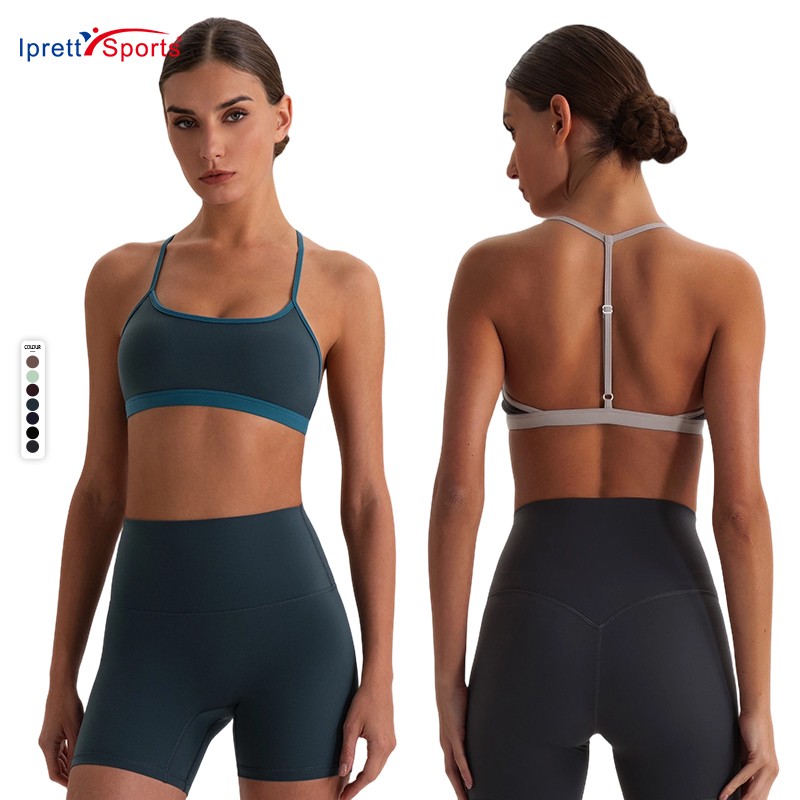 New Arrival Super Soft Gym Wear Minimum Back Yoga Bra Custom Contrast Color Athletic Outfits Adjustable Sports Bra for Women