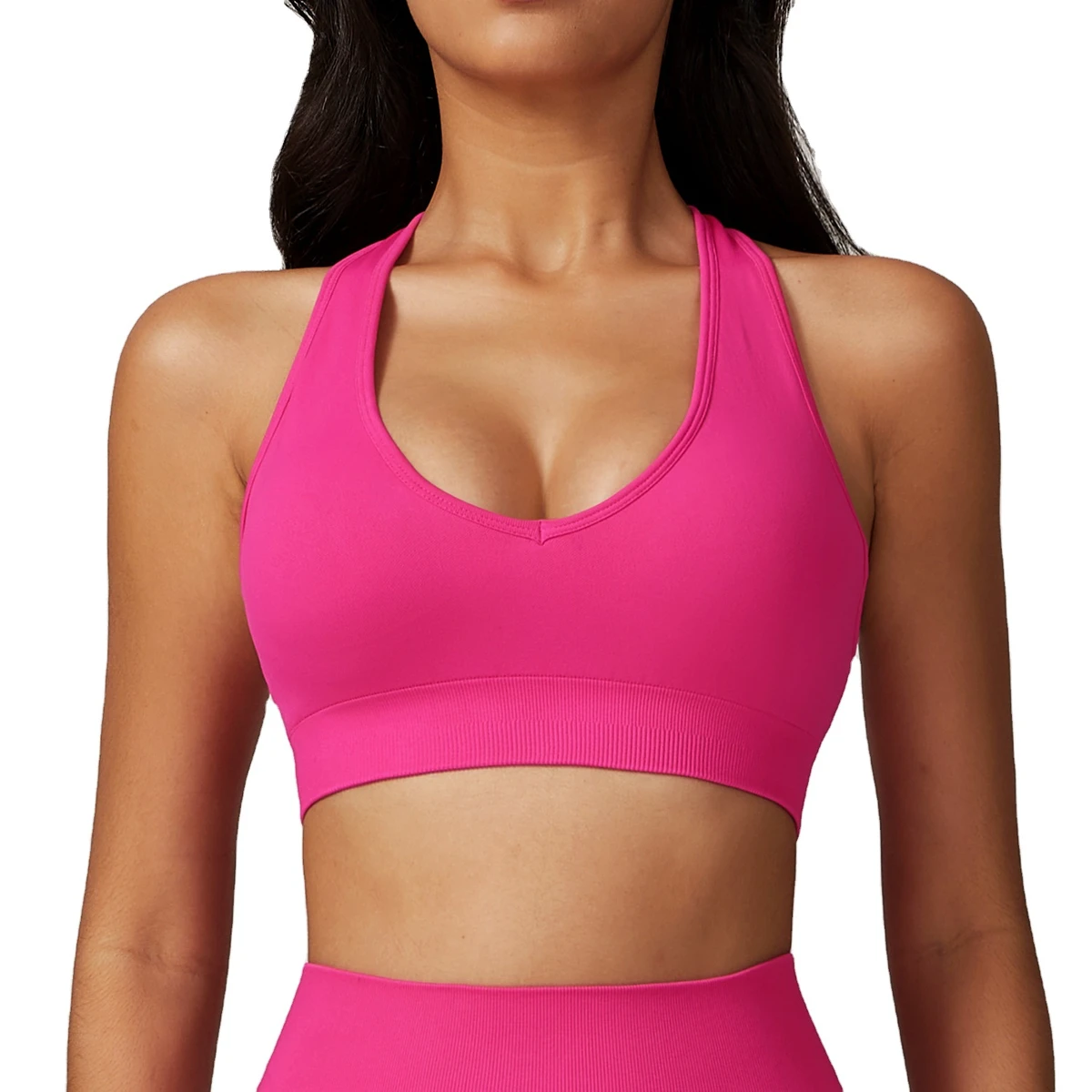 Women's Anti-Sagging Shock-Absorbing Yoga Bras Quick-Drying Fitness Hanging Neck Sports Bra Beautiful Back Breathable Design