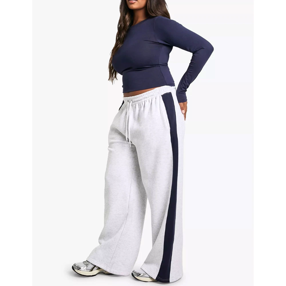 Women Summer Casual Regular Trousers Loose Sweatpants 100% Cotton Solid Color Elastic Waist OEM Service Available