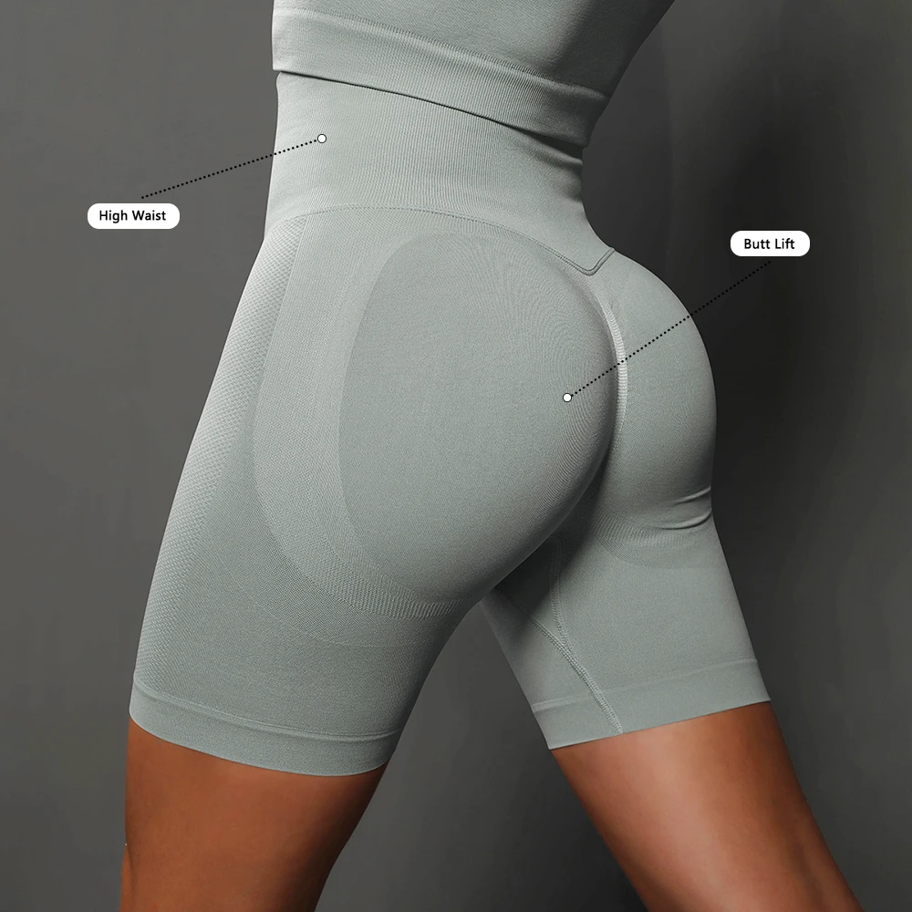 Wholesales High Waist Yoga Pants Seamless High Elastic Workout Scrunch Butt Running Biker Gym Fitness Yoga Shorts