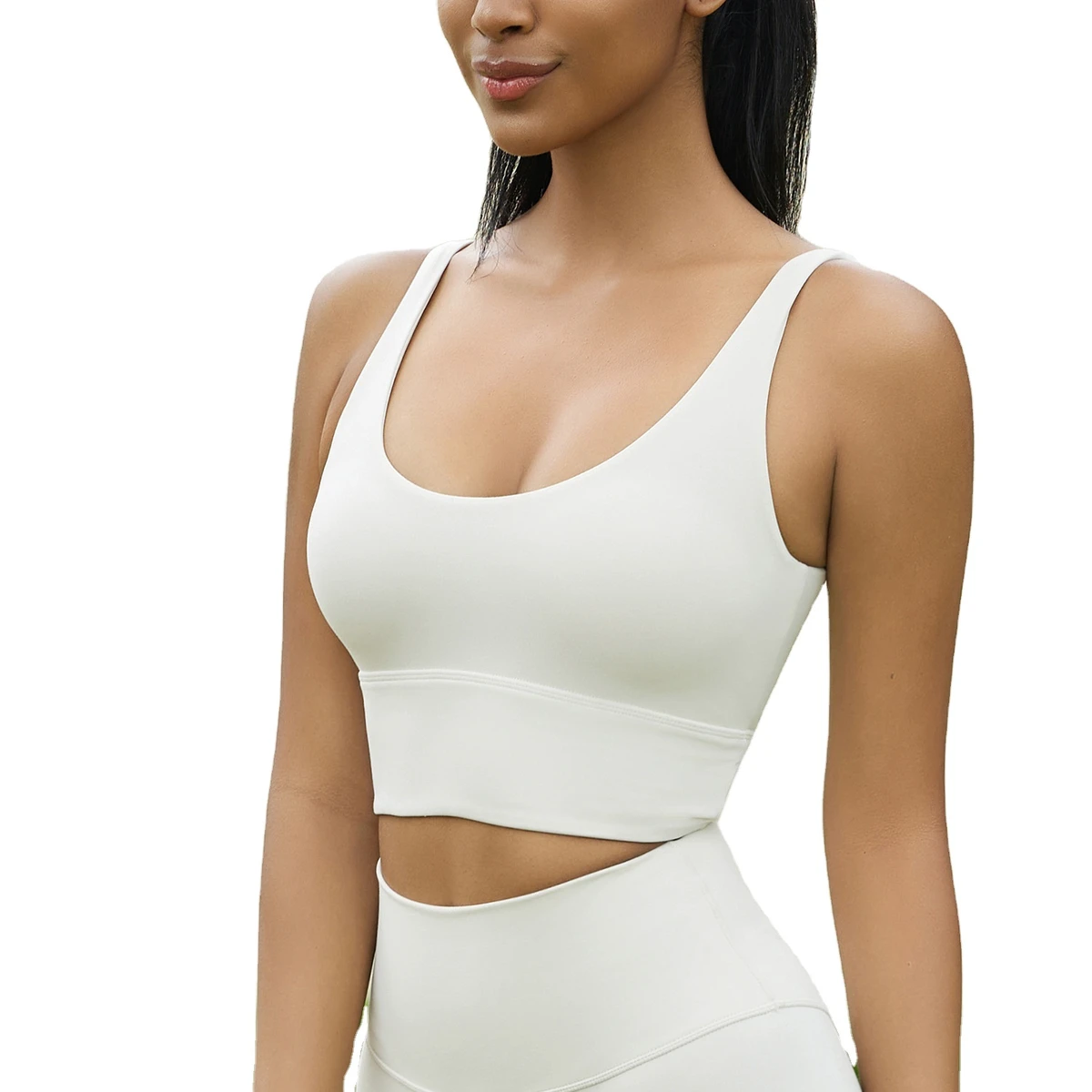 Women's Lightweight Sports Bra Fitness Yoga Tights Customizable Gym Tank Top Wide Shoulder Straps Breathable Anti-Sagging