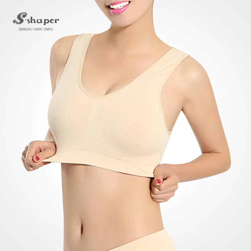 Wholesale S-SHAPER Summer Sports Bra Plus Size Women Sexy Wireless Yoga Swimwear Removable Pads Solid Color Breathable Quick Dry