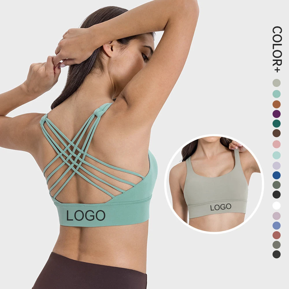 High Impact Cross Straps Back Shockproof Running Gym Sports Bra Push up Yoga Bra Training Wear