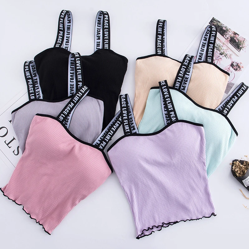 Fashionable Sweet Padded Sports Longline Bra for Teenage Girls and Ladies
