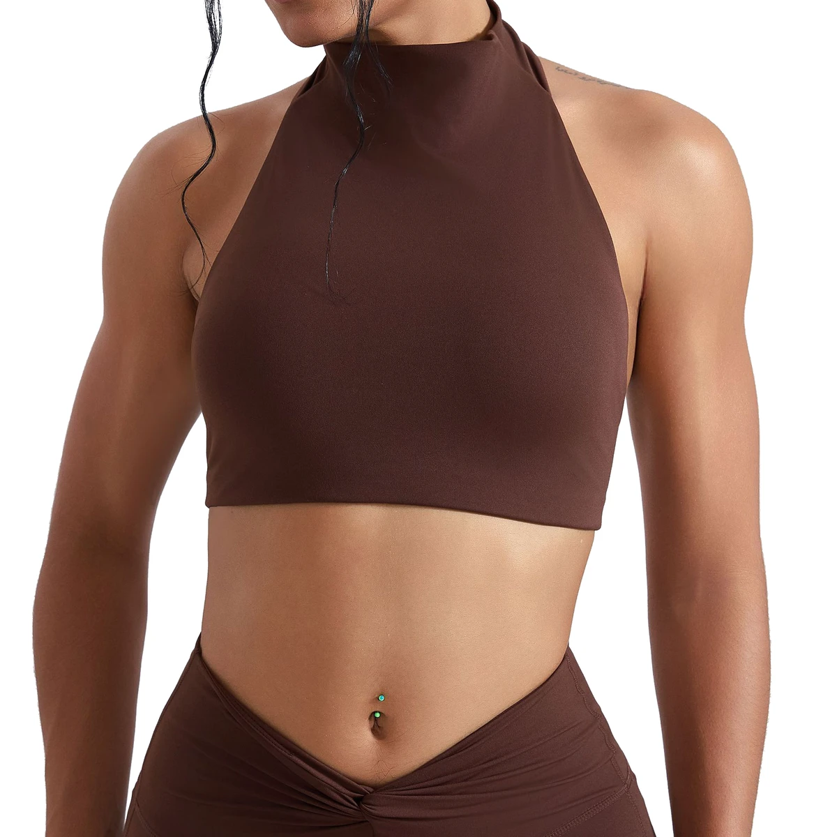 Cross-Border Breathable High Collar Yoga Active High Support Chest Pad Vest Underwear Leisure Fitness Sports Bra Tight