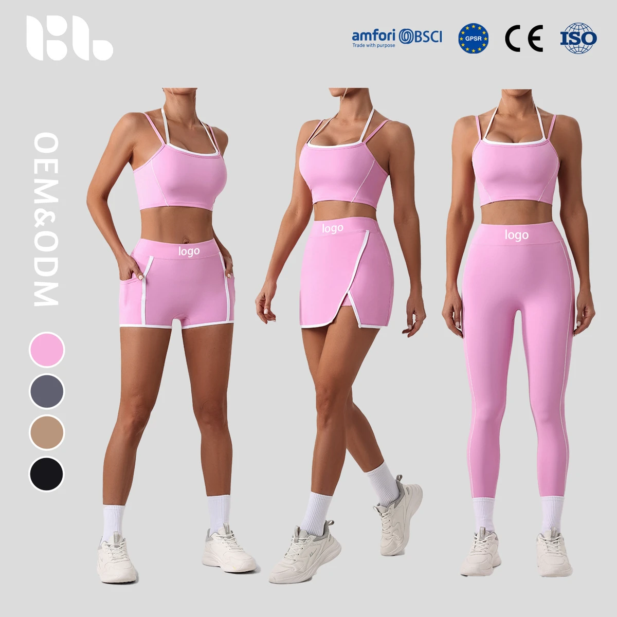 New European American High-Waisted Breathable 2-Piece Women's Solid Backless Tight-Fitting Nude-Feel Yoga Sports Suit for
