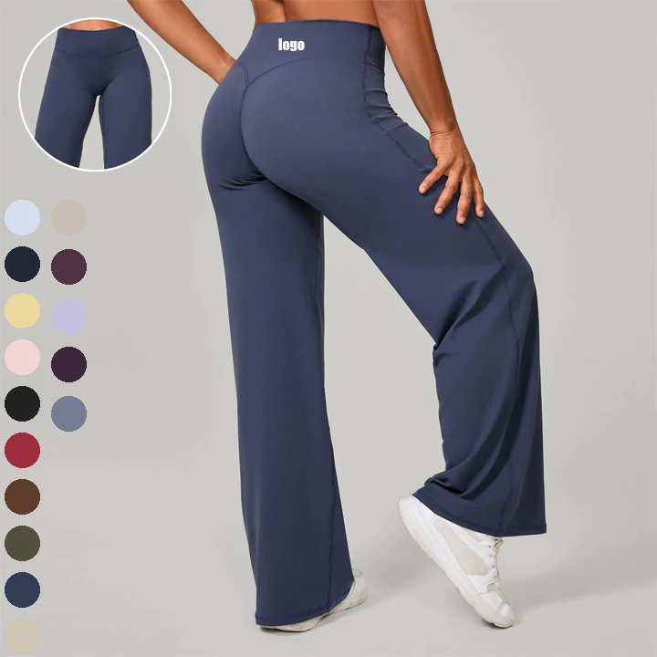 2025 Wide Leg High Waist Running High Waist Leggings Tummy Control Flared for Women Yoga Leggings