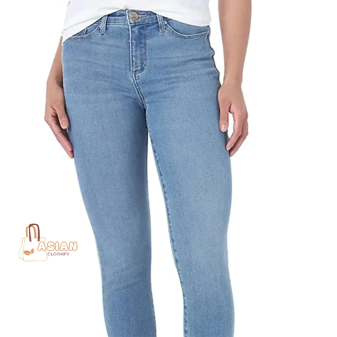 Design Summer Casual Women's Denim Pants Regular Fit Lightweight Cotton Elastic Mid Waist Wrinkle-resistant Eco-Friendly