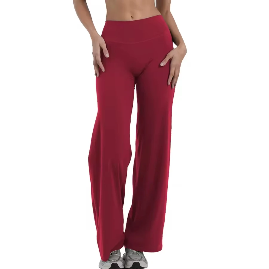 Women Solid High Waist Hip-Lifting Fitness Yoga Pants Slim Tight Design Quick Dry Elastic Running Sports Leggings Flare
