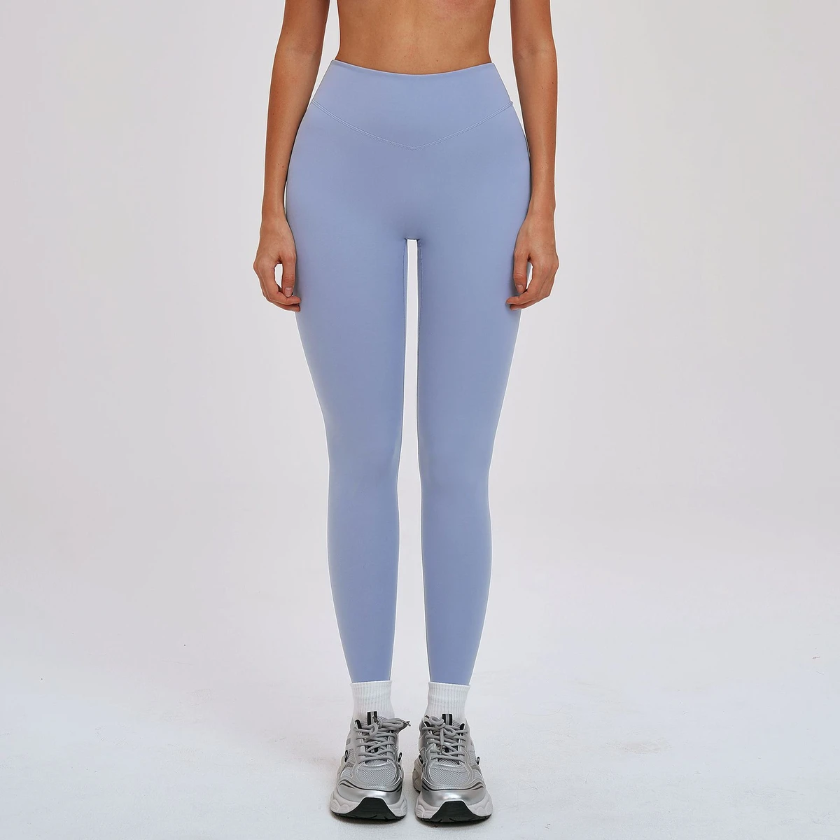 V Shaped Soft Women Breathable High Waist Yoga Pants Long Leggings Butt Lift up Fitness