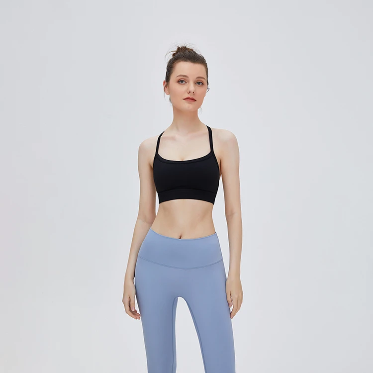 Fashionable Custom Solid Color Women's Fitness Yoga Bra Sets Lightweight Breathable Sports Training Yoga Bra