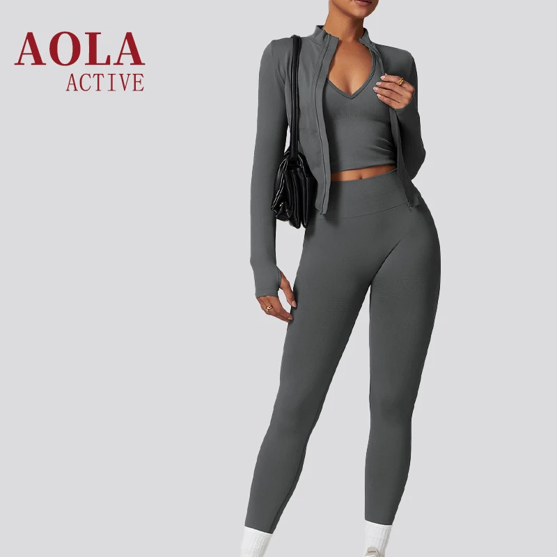 Sports Fitness Yoga Set for Women High Waist Breathable Lightweight Quick Dry 2-Piece Leggings and Top Set Spandex/Nylon