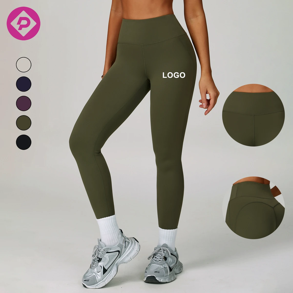 Women Tight Cloud Sense Solid Color Lightweight Yoga Sport Wear Gym Push Scrunch Butt High Waisted Eco-Friendly Four-Way Stretch