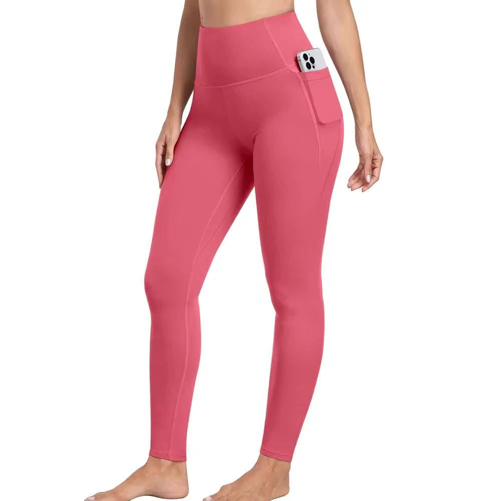 High Quality Women's Gym Sportswear Custom Seamless Vintage Yoga Pants Leggings Solid Stretch Breathable Velour Mid Waist Push
