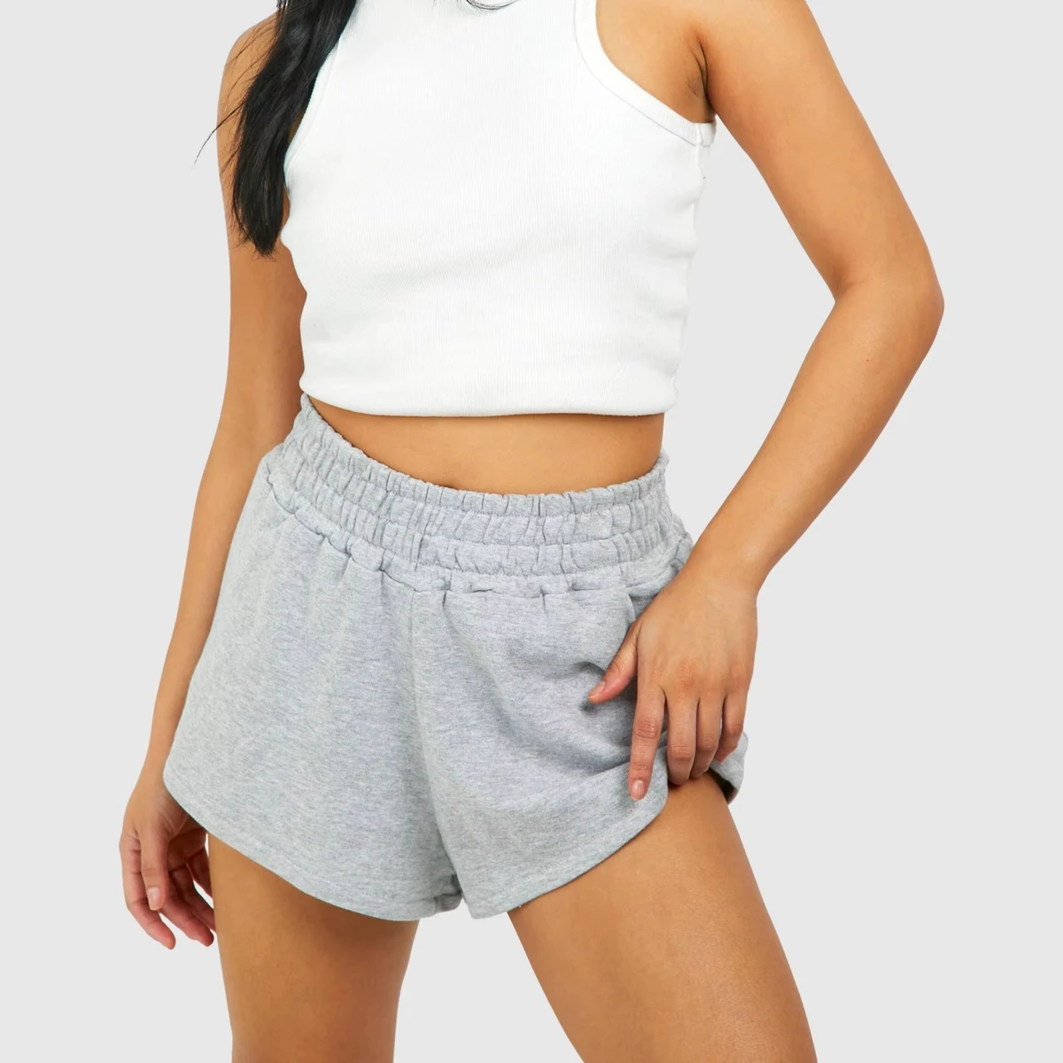 Women's High Waist Sporty Cotton Yoga Pants Tummy Control Soft Loose Fit Active Drawstring Side Pocket Breathable Shorts