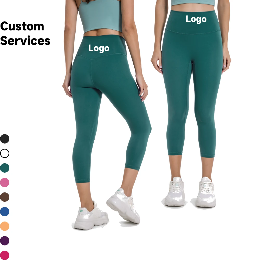 Women's High-Waisted Hip-Lifting Sports Fitness Pants No-Embarrassing Line Nude Yoga Cropped Pants Spring Summer New Style DL065