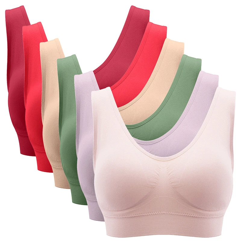 For Amazon Women's Breathable Strapless Sports Fitness Yoga Bra Large Plus Size Without Underwire