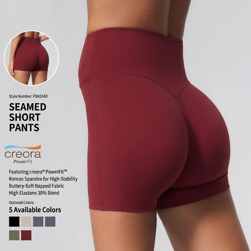 Summer New High-Waisted Butt-Lifting Yoga Shorts-Solid Peach-Shaped Form-Fitting Three-Quarter Length Four-Way Stretch Quick Dry