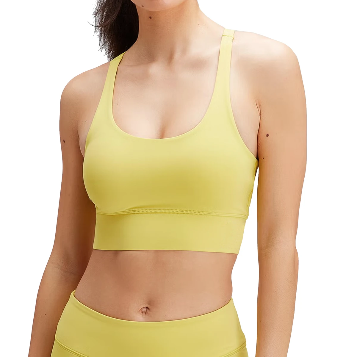 Women's Yoga Sports Bra with Spandex/Polyester Medium Support U-NECK Adjustable Straps Breathable Front Logo Position