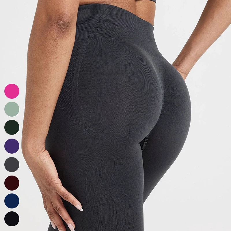 Wholesale Activewear Soft Running Wear Gym Fitness Butt Lifting Tights High Waist Sports Pants Women Seamless Yoga Leggings