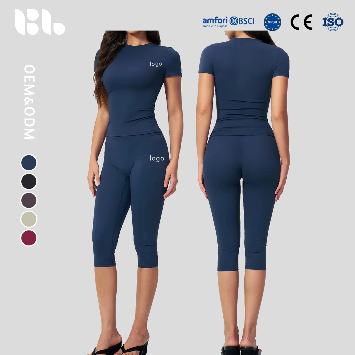26 Lightweight Breathable Tight Yoga Fitness Suit Solid High Waist Active Stretch Quick-Dry Body-shaping Calf-Length Pants