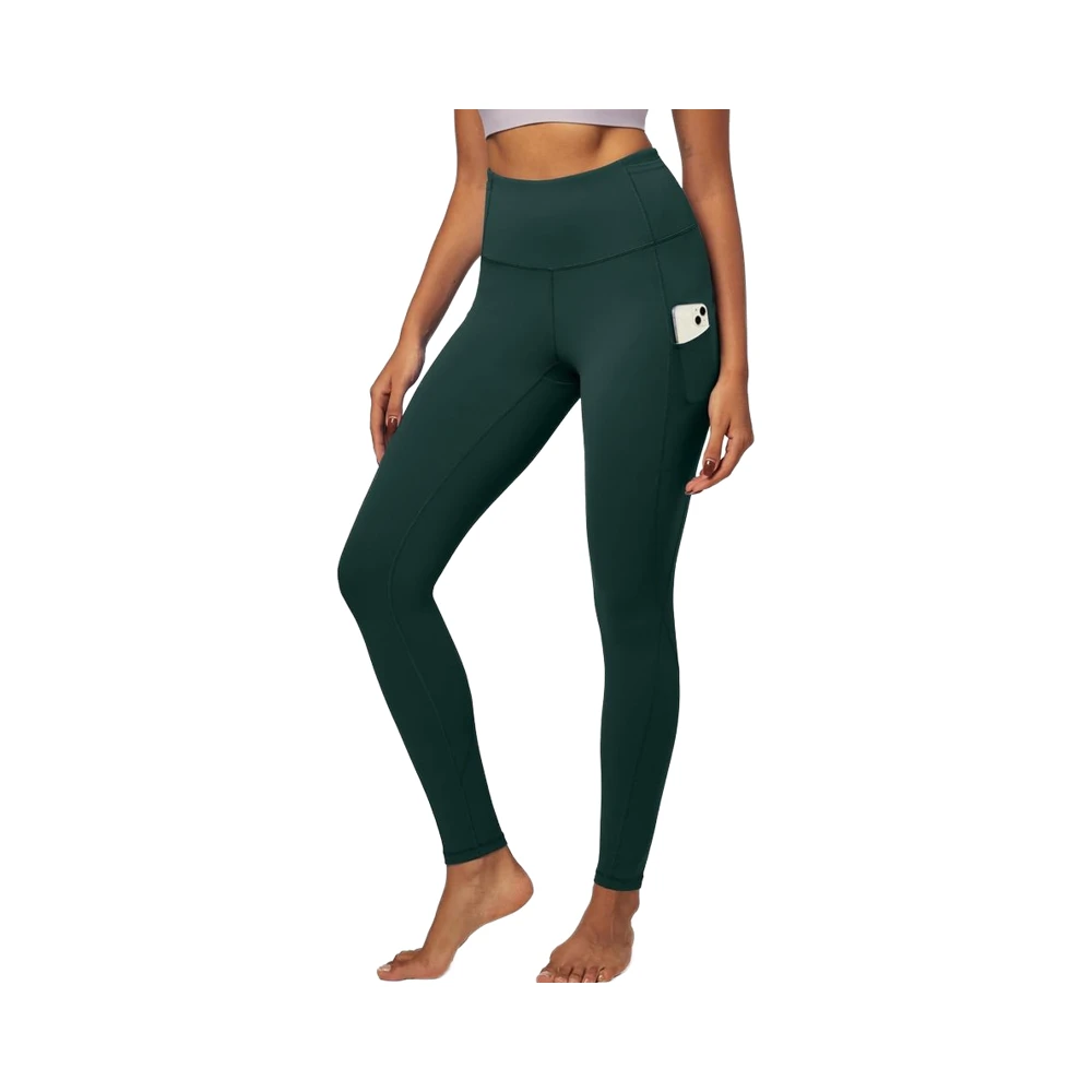 IUGA Women's High Waisted Leggings Pockets Tummy Control Yoga Pants for Material Color Blocking Pattern Wrinkle-Resistant for