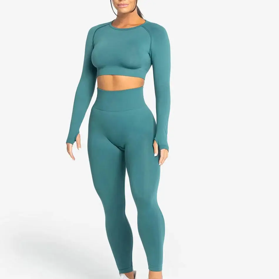 2 Piece Tracksuit Set Gym Running Yoga Sportswear Sports Bra Crop Tank High Waist Trouser Workout Outfits for Women