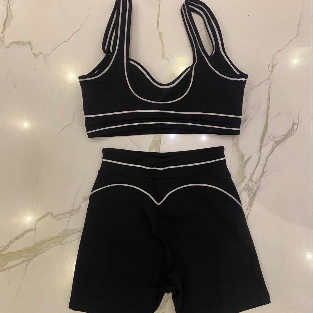 Women's High Waist Yoga Two-Piece Set Breathable Spandex/Nylon Wrinkle-Resistant Sports Vest and Pants