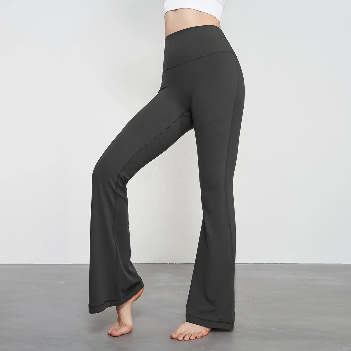 High Waist Flared Leggings Ladies Four Way Stretch Fitness Yoga Tight Pants Quick Dry Breathable Wholesale