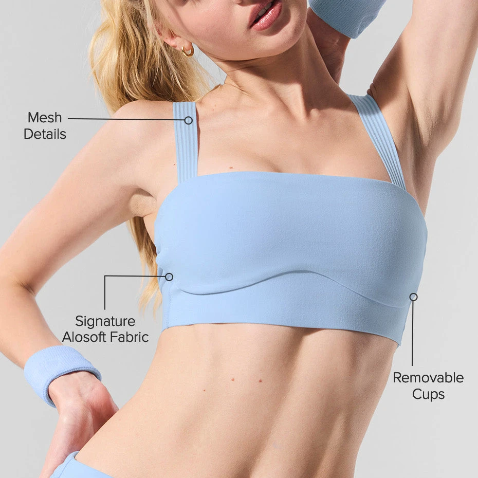 Women's Eco-Friendly Sports Bra for Running Yoga Gym Workout Breathable Ribbed Sportswear with Front Logo