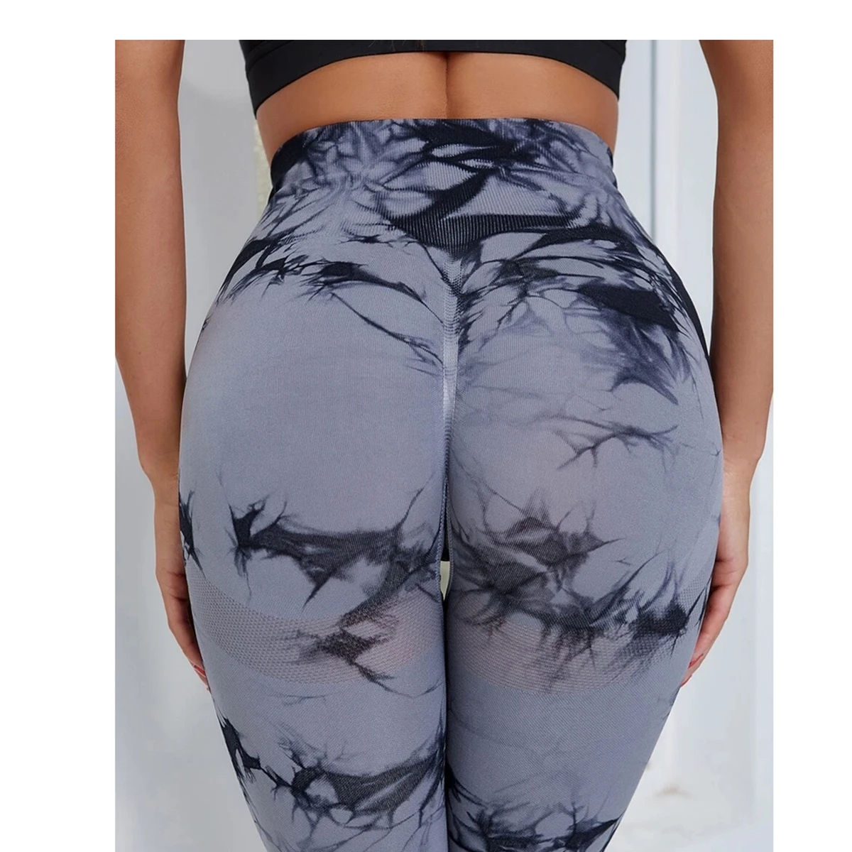 2025 fitness High Waist Lip Peach Hip Running Breathable Stretch Skinny Tie Dye Sports Fitness Seamless Women Yoga Leggings